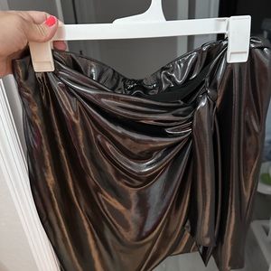 Zara Metallic gun metal skirt size large